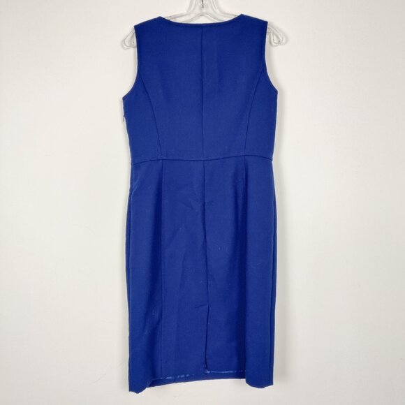 Talbots Women's Bodycon Wool Midi Dress Size 8 Blue Business Casual Old Money - Picture 2 of 9